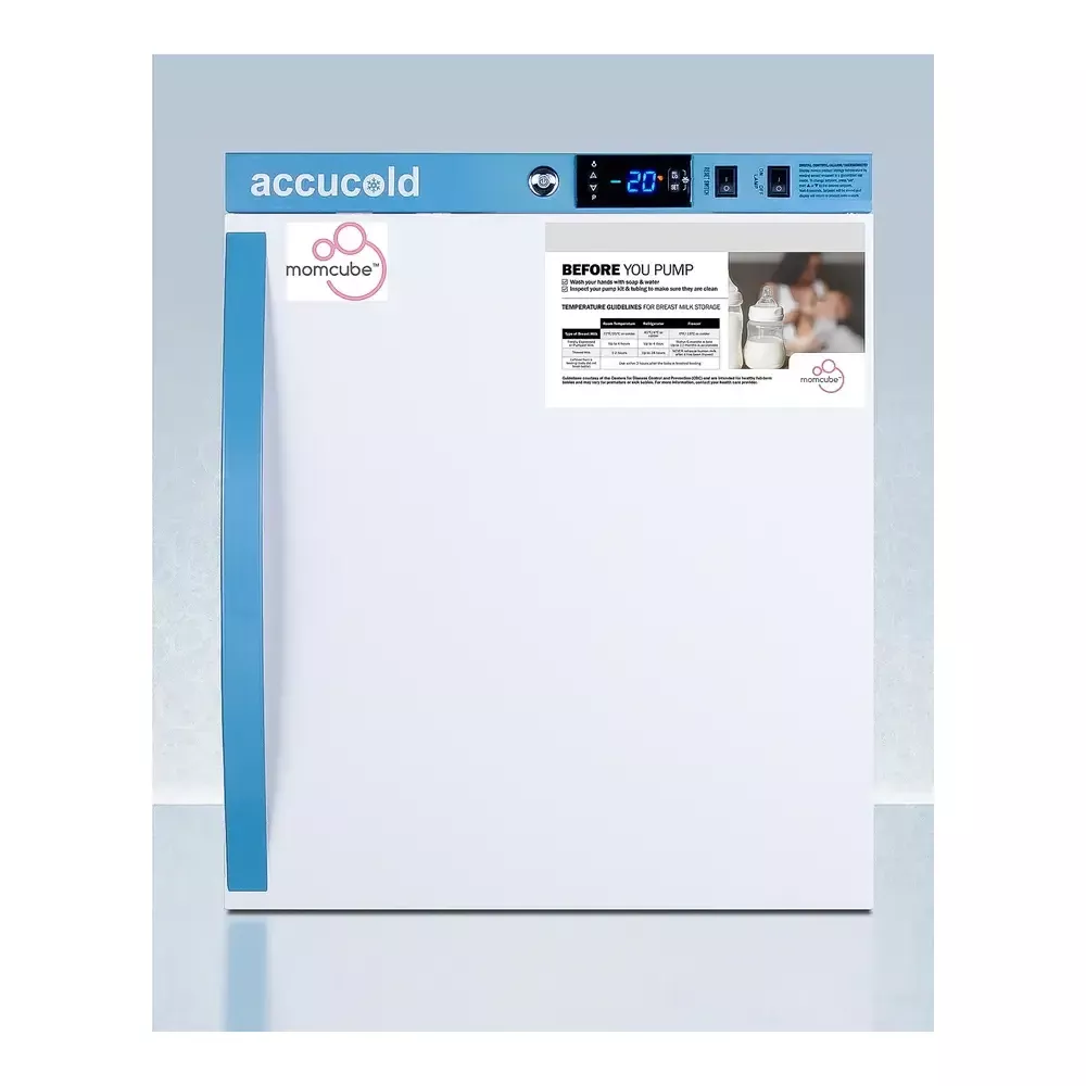 accucold-afz1pvmc-momcube-19-white-upright-freezer AccuCold AFZ1PVMC MOMCUBE 19" White Upright Freezer