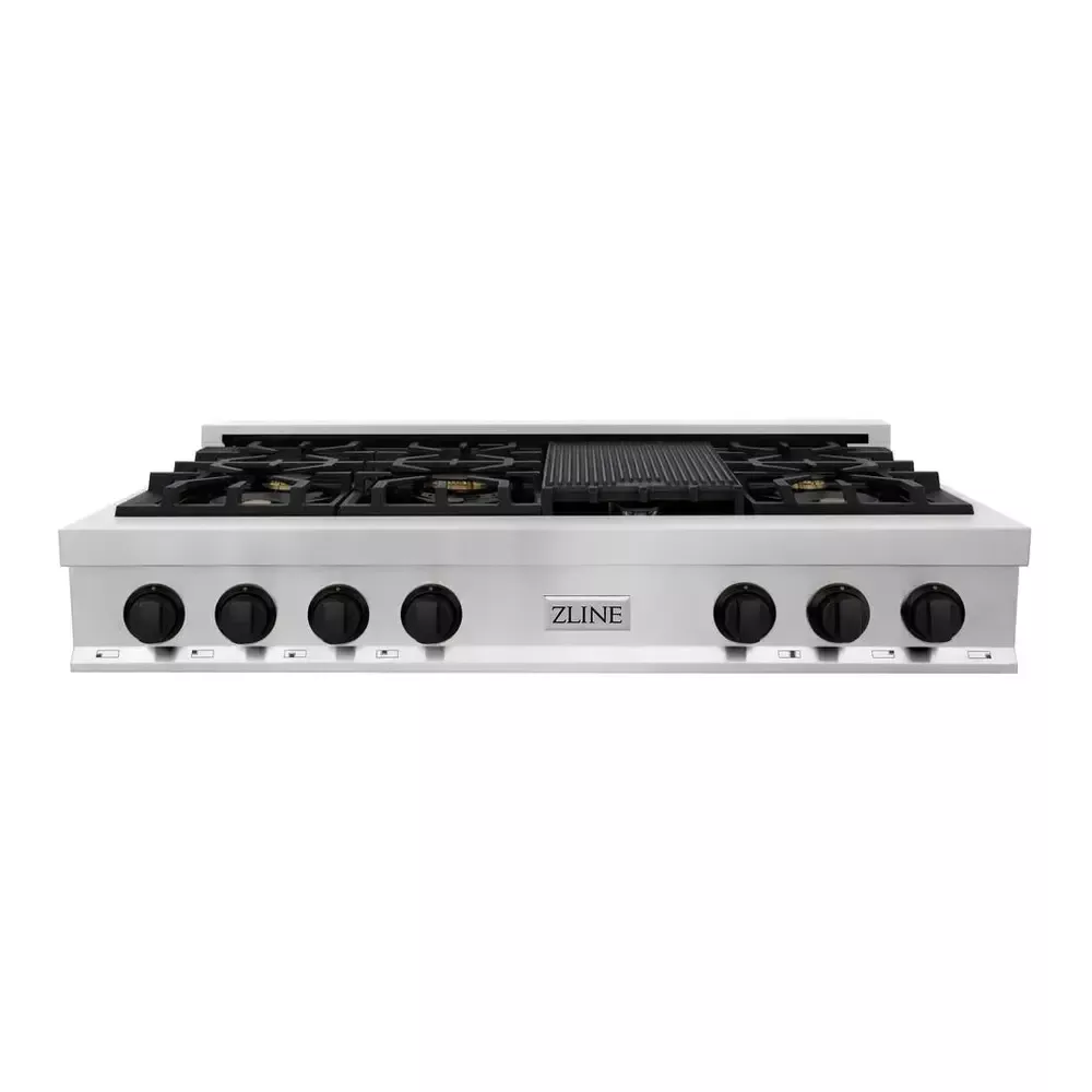 zline-rtz48mb-legacy-48-stainless-steel-gas-cooktop ZLINE RTZ48MB Legacy 48" Stainless Steel Gas Cooktop