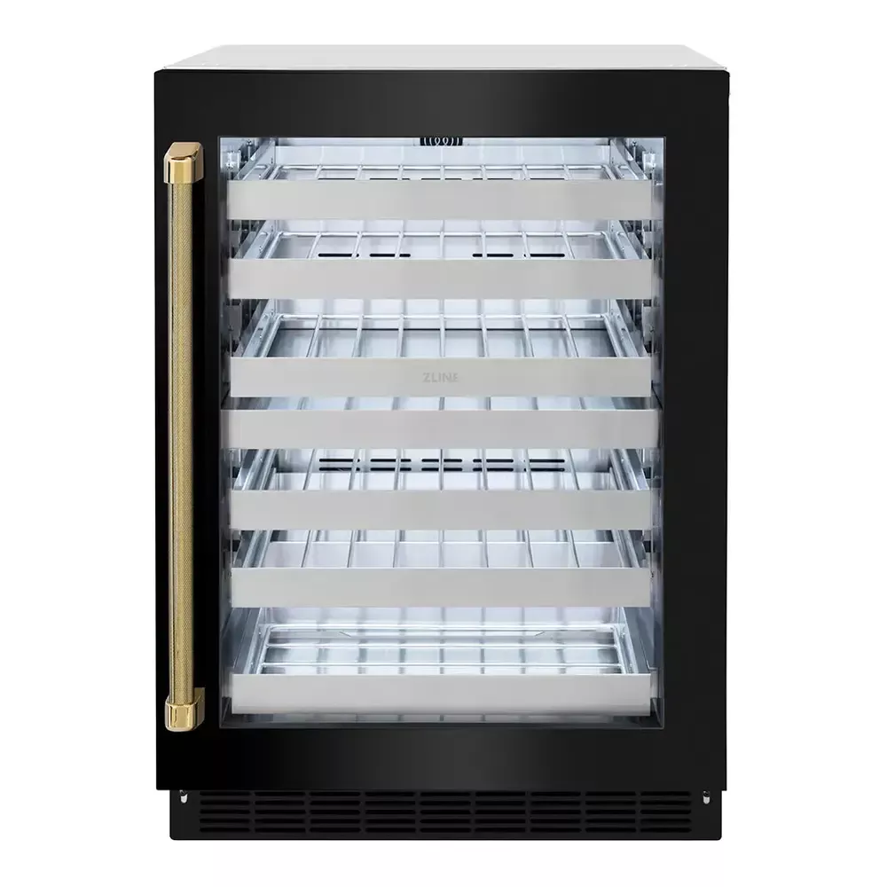 zline-rwdozbs24kg-touchstone-24-black-stainless-steel-compact-wine-cooler ZLINE RWDOZBS24KG Touchstone 24" Black Stainless Steel Compact Wine Cooler