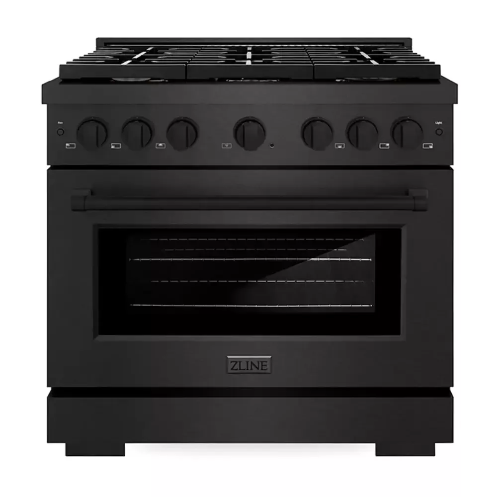 zline-sdrbsbr36-paramount-36-black-stainless-steel-dual-fuel-range ZLINE SDRBSBR36 Paramount 36" Black Stainless Steel Dual Fuel Range