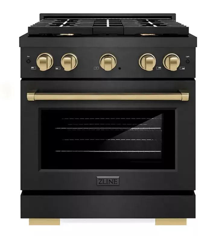 zline-sdrbsz30cb-paramount-30-black-stainless-steel-dual-fuel-range ZLINE SDRBSZ30CB Paramount 30" Black Stainless Steel Dual Fuel Range
