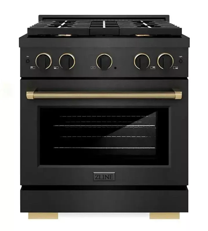 zline-sdrbsz30mbcb-paramount-30-black-stainless-steel-dual-fuel-range ZLINE SDRBSZ30MBCB Paramount 30" Black Stainless Steel Dual Fuel Range