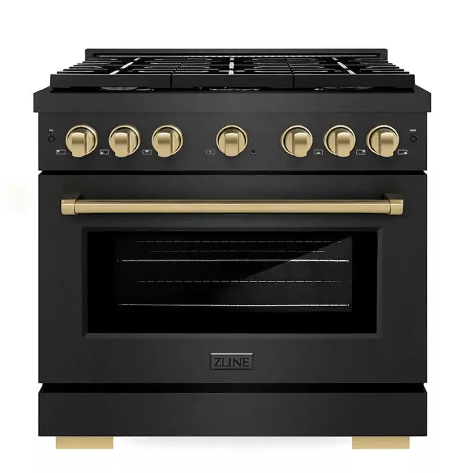 zline-sdrbsz36cb-paramount-36-black-stainless-steel-dual-fuel-range ZLINE SDRBSZ36CB Paramount 36" Black Stainless Steel Dual Fuel Range
