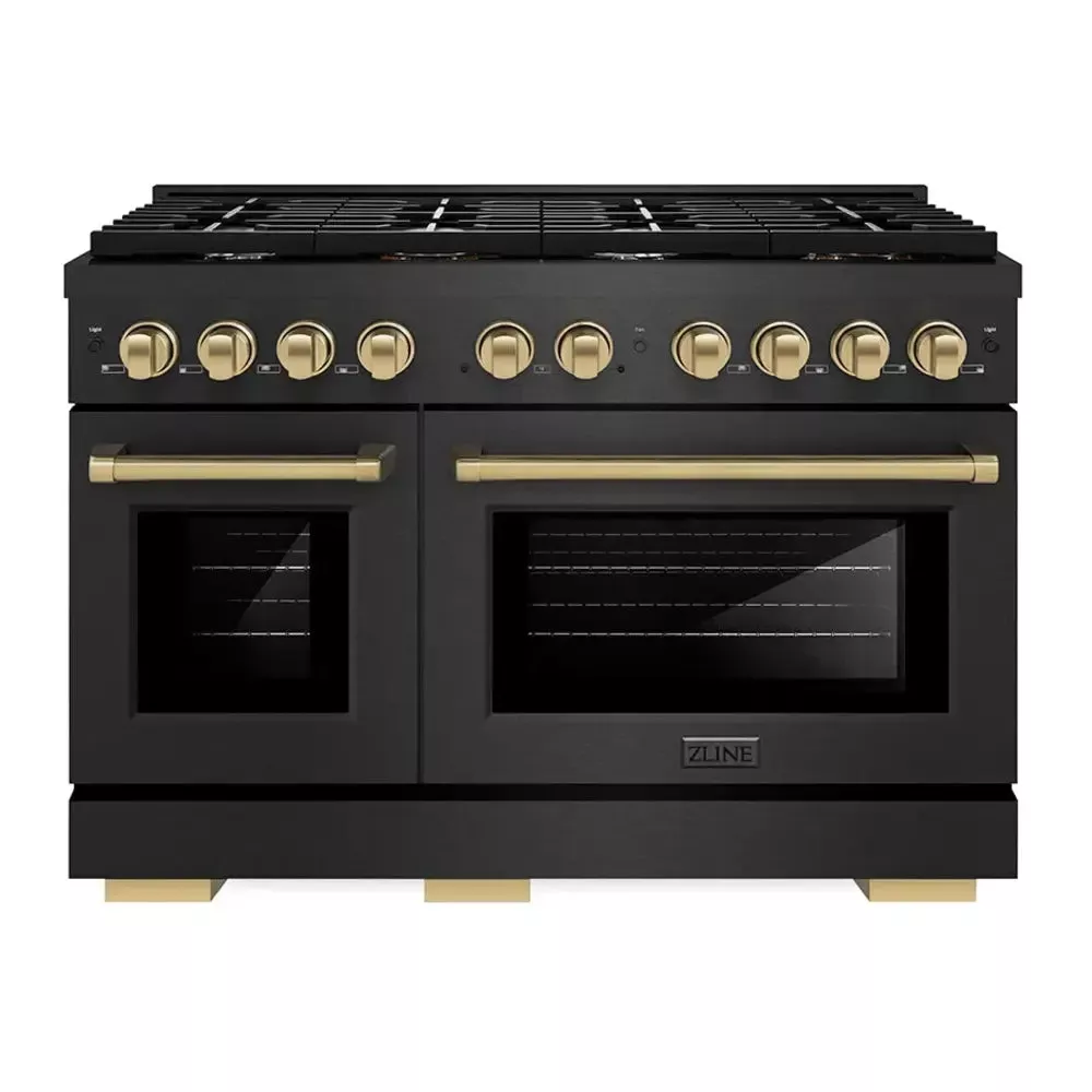 zline-sdrbsz48cb-paramount-48-black-stainless-steel-dual-fuel-range ZLINE SDRBSZ48CB Paramount 48" Black Stainless Steel Dual Fuel Range