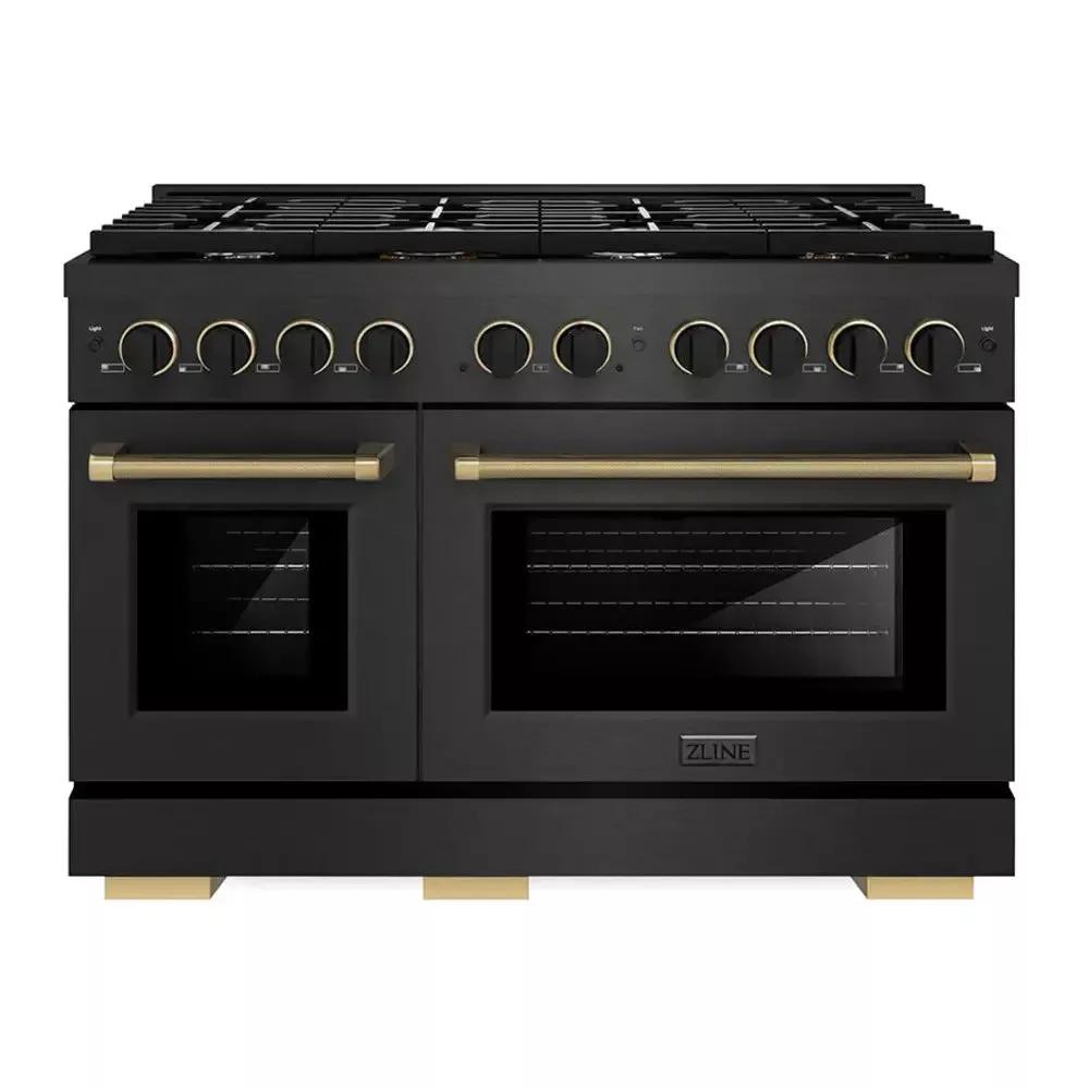 zline-sdrbsz48mbcb-paramount-48-black-stainless-steel-dual-fuel-range ZLINE SDRBSZ48MBCB Paramount 48" Black Stainless Steel Dual Fuel Range