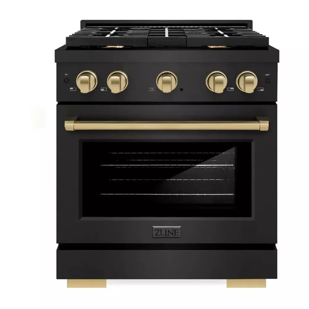 zline-sdrbz30cb-paramount-30-black-stainless-steel-dual-fuel-range ZLINE SDRBZ30CB Paramount 30" Black Stainless Steel Dual Fuel Range