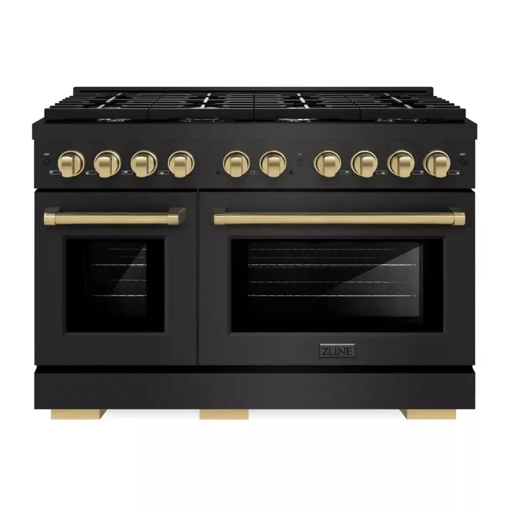 zline-sdrbz48cb-paramount-48-black-stainless-steel-dual-fuel-range ZLINE SDRBZ48CB Paramount 48" Black Stainless Steel Dual Fuel Range