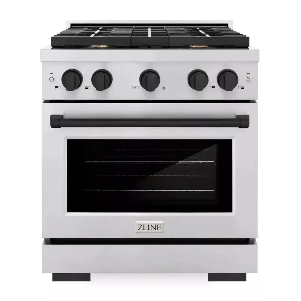 zline-sdrz30mb-paramount-30-stainless-steel-dual-fuel-range ZLINE SDRZ30MB Paramount 30" Stainless Steel Dual Fuel Range