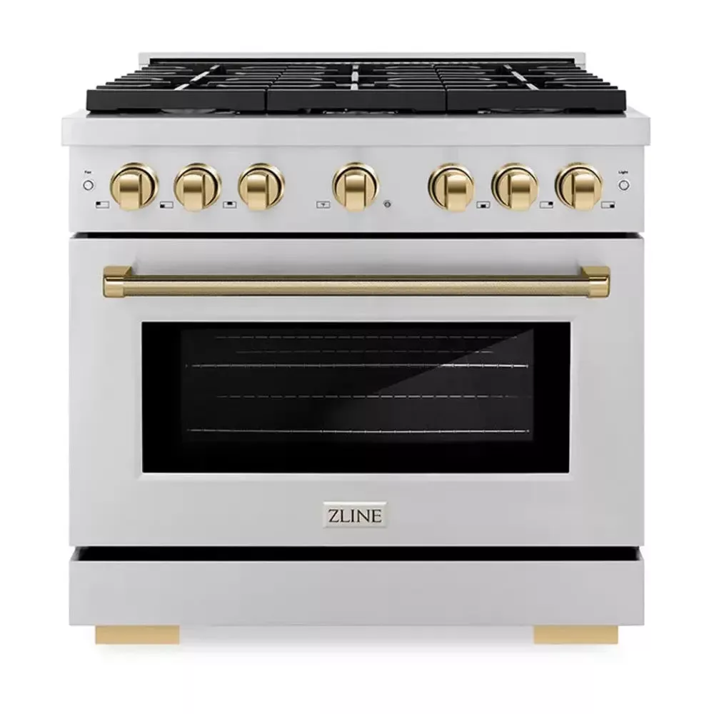 zline-sdrz36kg-paramount-36-stainless-steel-dual-fuel-range ZLINE SDRZ36KG Paramount 36" Stainless Steel Dual Fuel Range