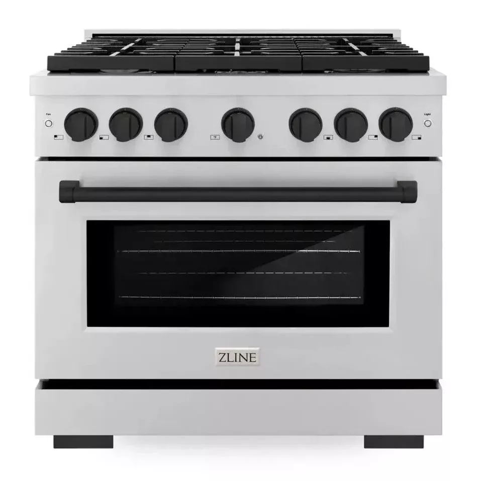 zline-sdrz36mb-paramount-36-stainless-steel-dual-fuel-range ZLINE SDRZ36MB Paramount 36" Stainless Steel Dual Fuel Range