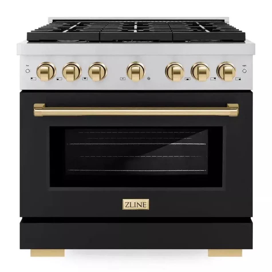 zline-sdrzblm36g-paramount-36-black-dual-fuel-range ZLINE SDRZBLM36G Paramount 36" Black Dual Fuel Range