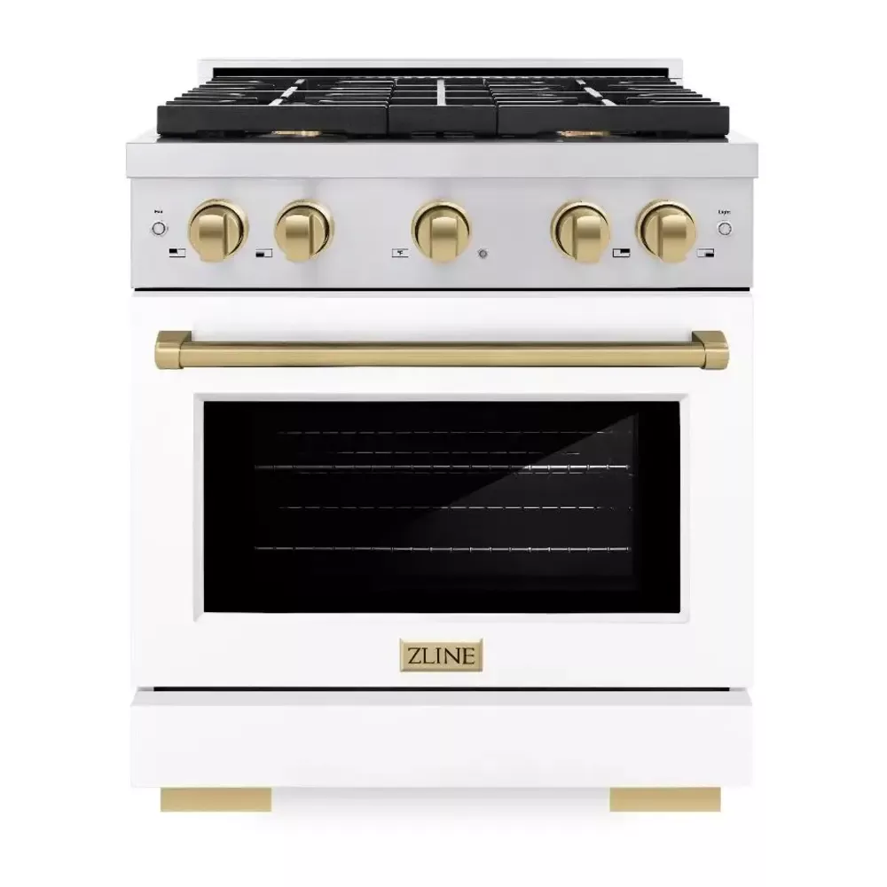 zline-sdrzwm30cb-paramount-30-white-dual-fuel-range ZLINE SDRZWM30CB Paramount 30" White Dual Fuel Range