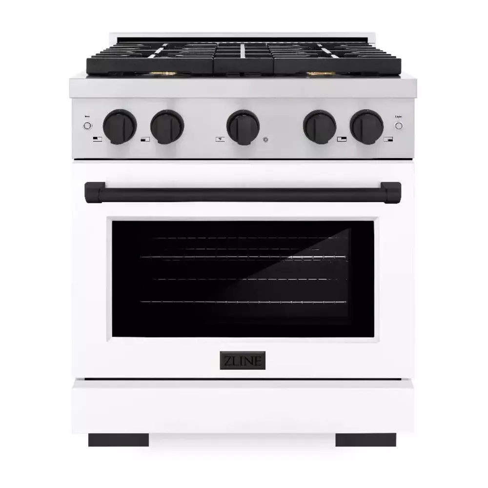 zline-sdrzwm30mb-paramount-30-white-dual-fuel-range ZLINE SDRZWM30MB Paramount 30" White Dual Fuel Range