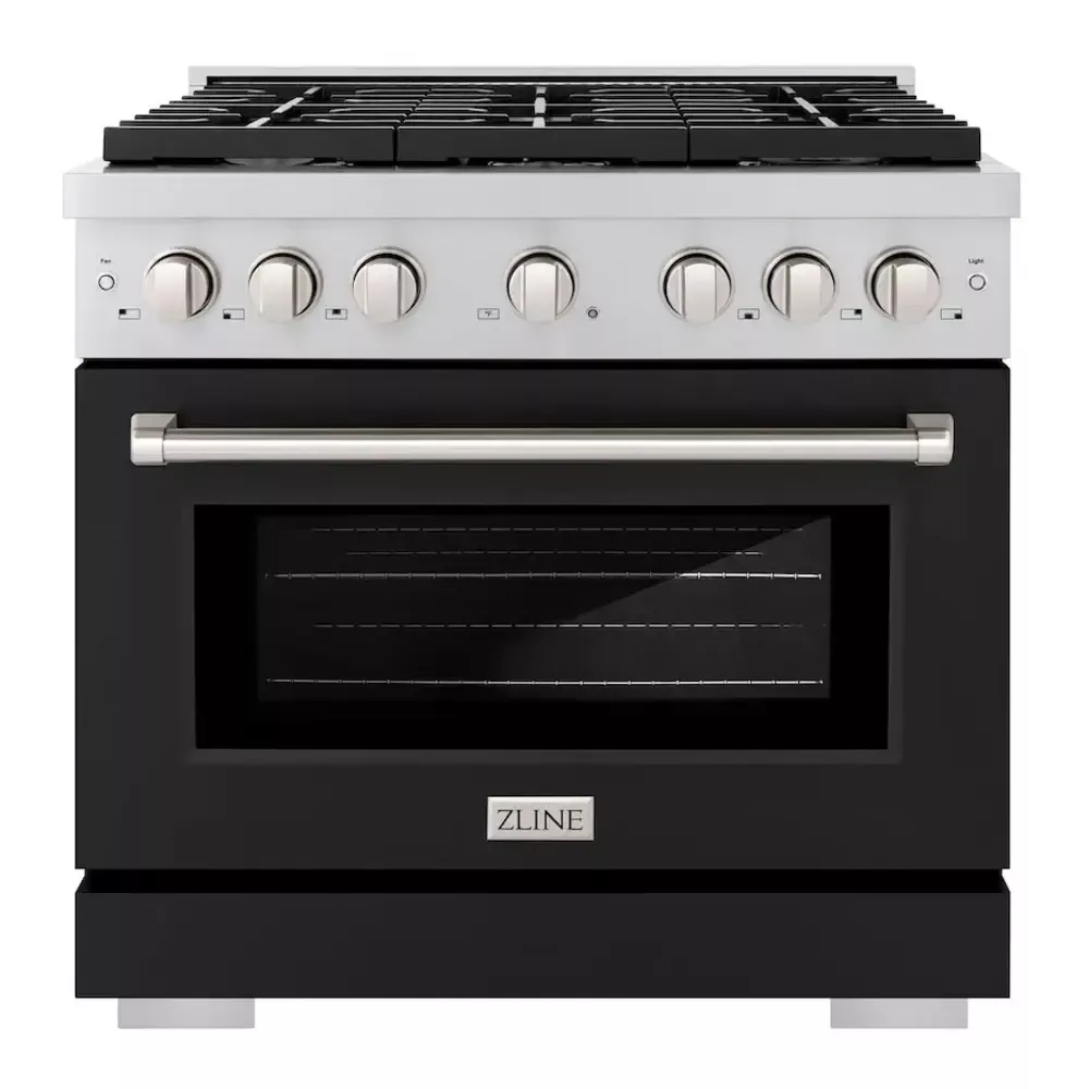 zline-sgrblm36-paramount-36-black-gas-range ZLINE SGRBLM36 Paramount 36" Black Gas Range