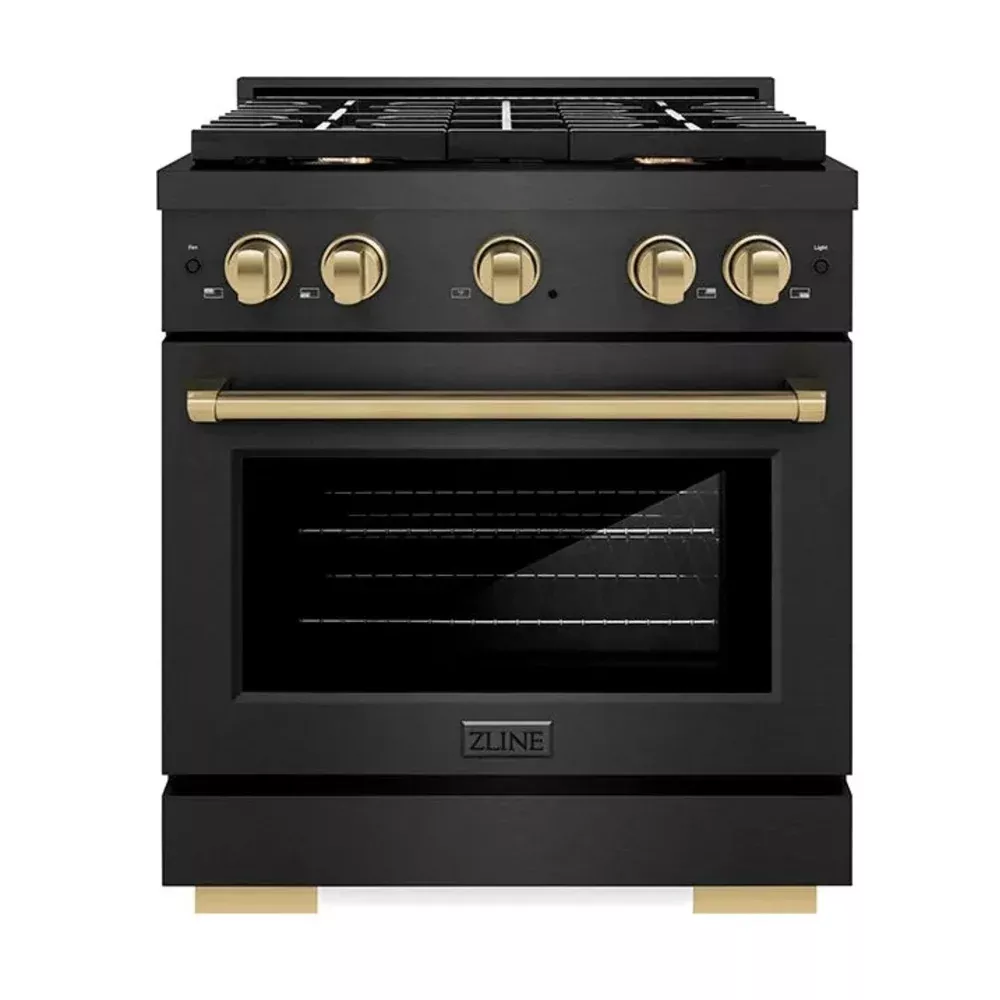 zline-sgrbsz30cb-paramount-30-black-stainless-steel-gas-range ZLINE SGRBSZ30CB Paramount 30" Black Stainless Steel Gas Range