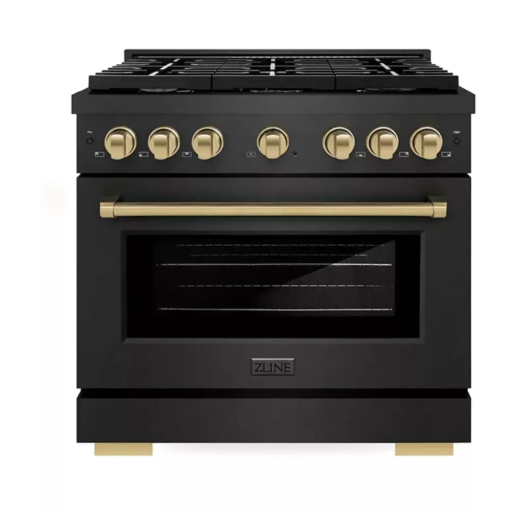 zline-sgrbsz36cb-paramount-36-black-stainless-steel-gas-range ZLINE SGRBSZ36CB Paramount 36" Black Stainless Steel Gas Range