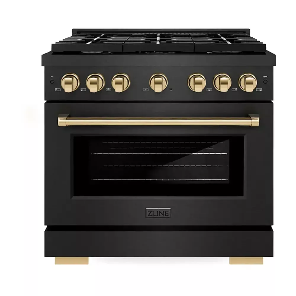 zline-sgrbsz36g-paramount-36-black-stainless-steel-gas-range ZLINE SGRBSZ36G Paramount 36" Black Stainless Steel Gas Range