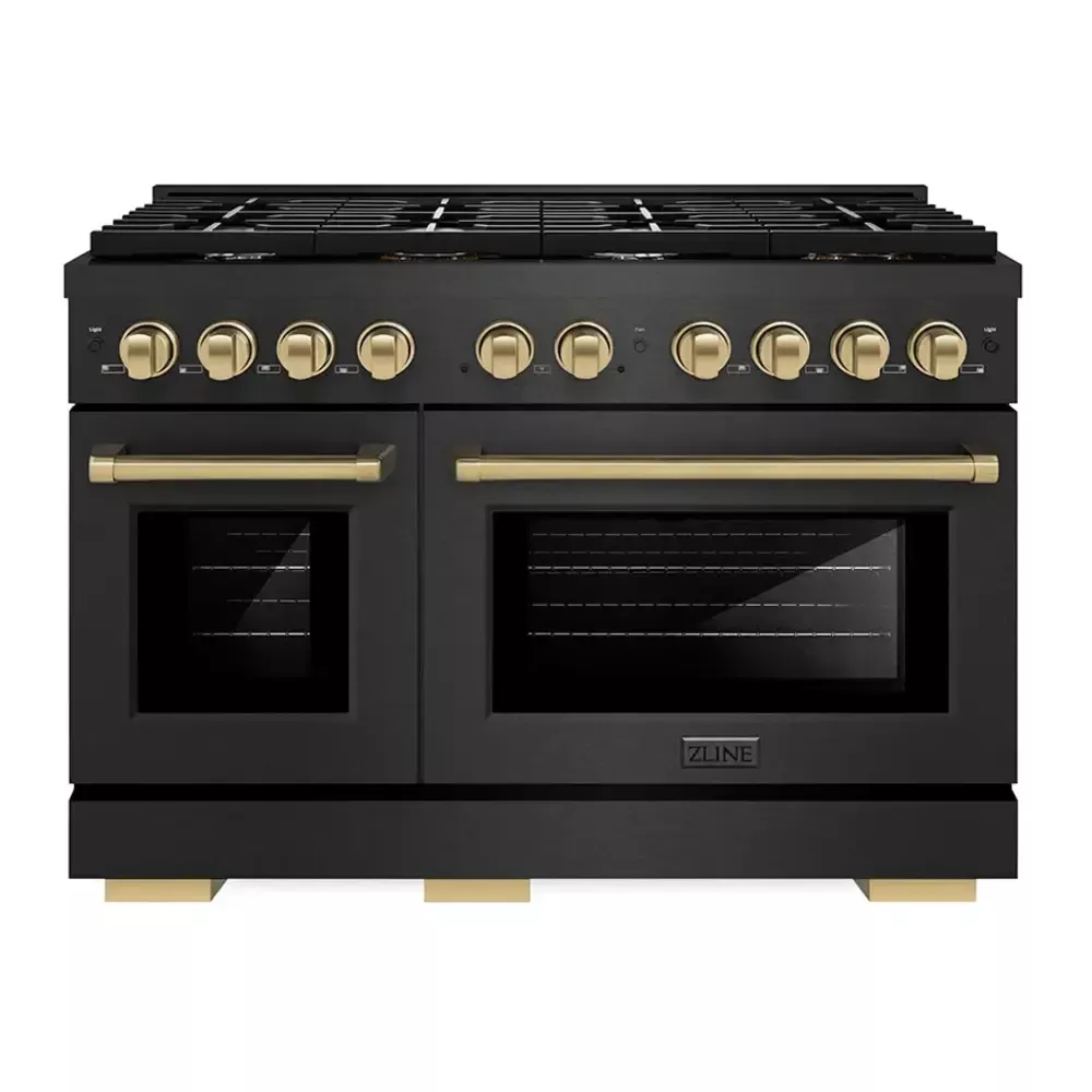 zline-sgrbsz48cb-paramount-48-black-stainless-steel-gas-range ZLINE SGRBSZ48CB Paramount 48" Black Stainless Steel Gas Range