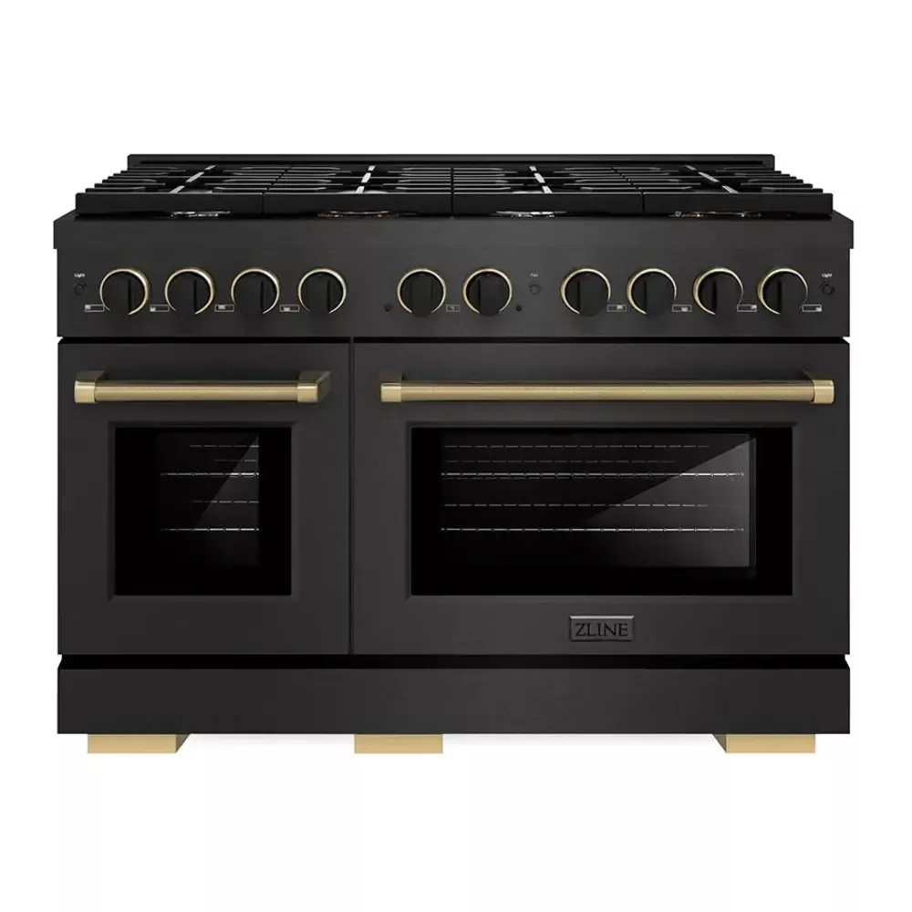 zline-sgrbsz48mbcb-paramount-48-black-stainless-steel-gas-range ZLINE SGRBSZ48MBCB Paramount 48" Black Stainless Steel Gas Range