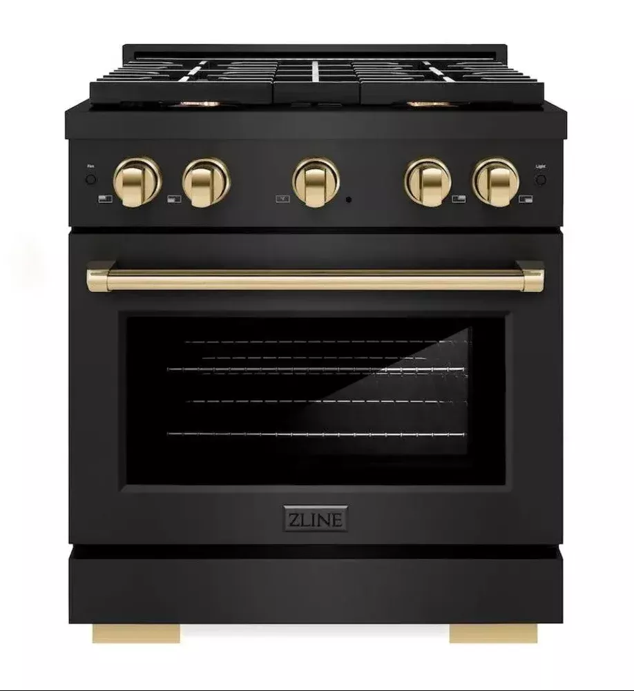 zline-sgrbz30cb-paramount-30-black-stainless-steel-gas-range ZLINE SGRBZ30CB Paramount 30" Black Stainless Steel Gas Range