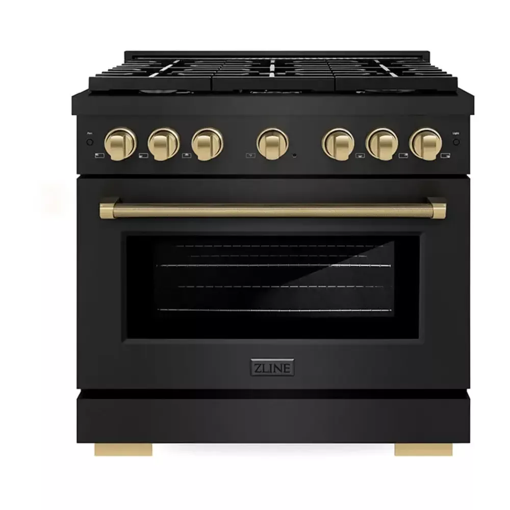 zline-sgrbz36kcb-paramount-36-black-stainless-steel-gas-range ZLINE SGRBZ36KCB Paramount 36" Black Stainless Steel Gas Range