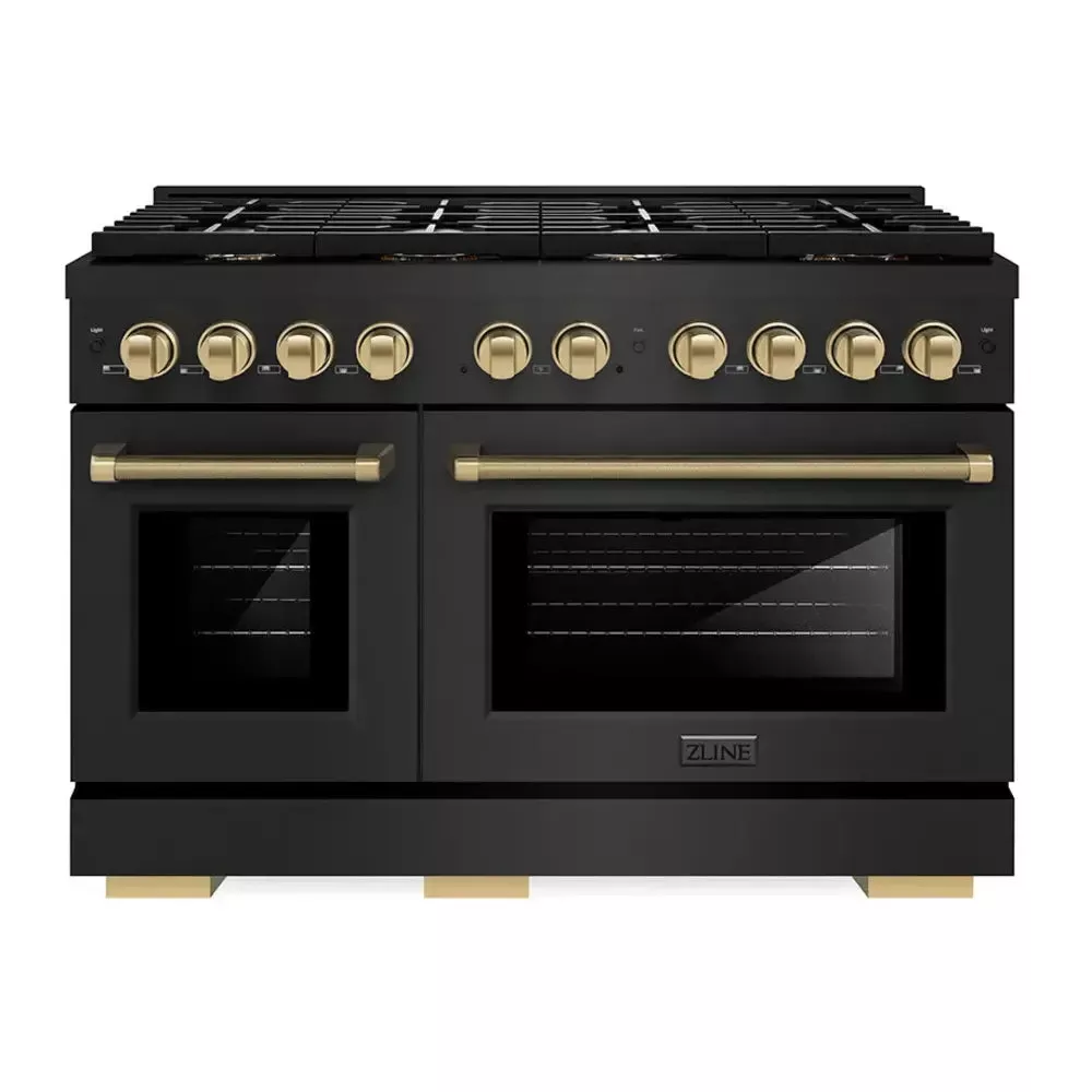 zline-sgrbz48kcb-paramount-48-black-stainless-steel-gas-range ZLINE SGRBZ48KCB Paramount 48" Black Stainless Steel Gas Range