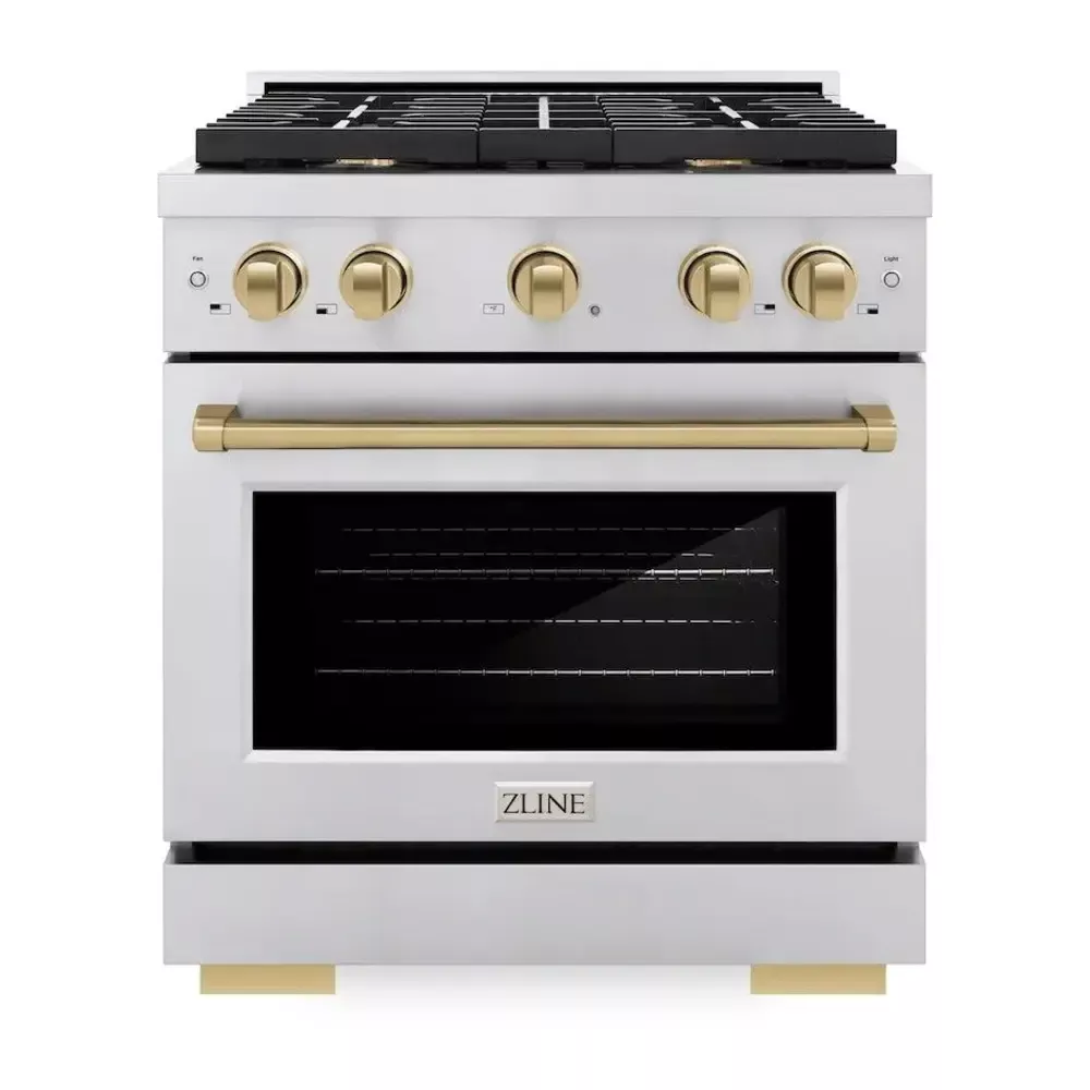 zline-sgrz30cb-paramount-30-stainless-steel-gas-range ZLINE SGRZ30CB Paramount 30" Stainless Steel Gas Range