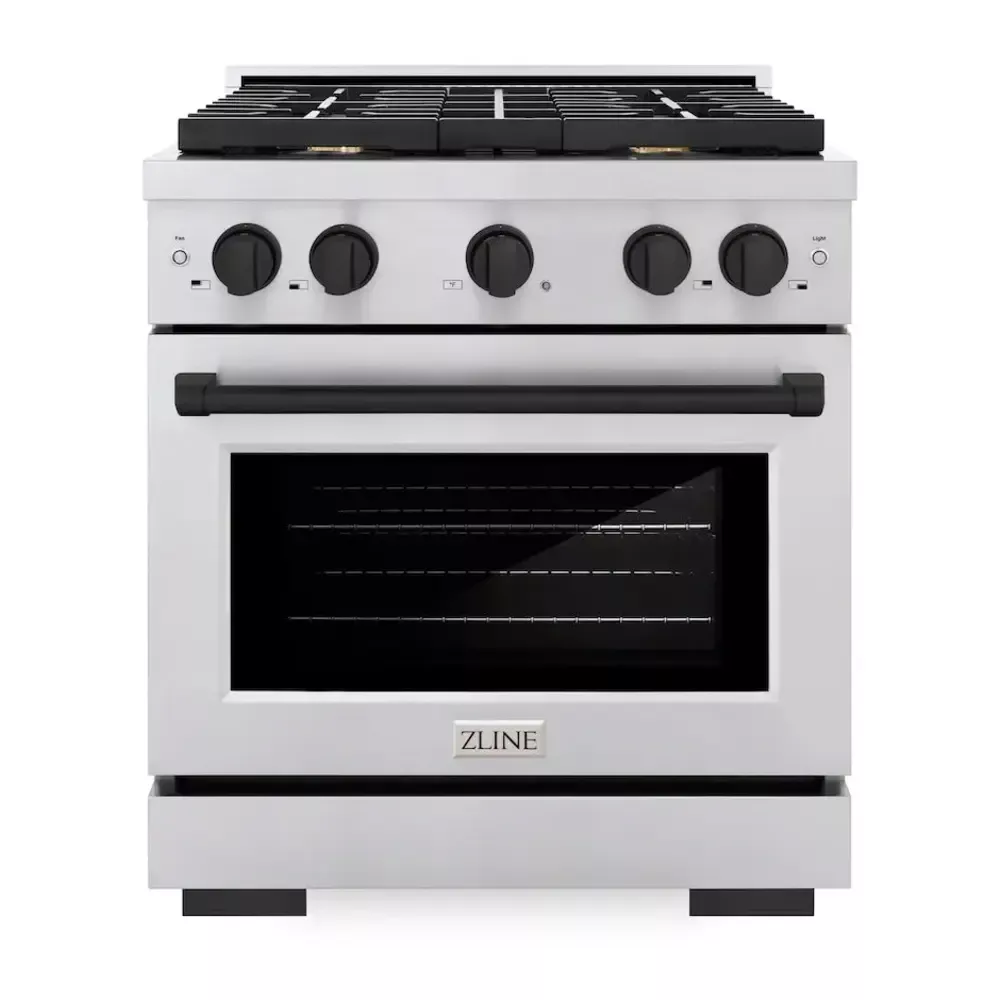 zline-sgrz30mb-paramount-30-stainless-steel-gas-range ZLINE SGRZ30MB Paramount 30" Stainless Steel Gas Range