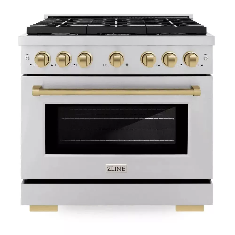 zline-sgrz36cb-paramount-36-stainless-steel-gas-range ZLINE SGRZ36CB Paramount 36" Stainless Steel Gas Range