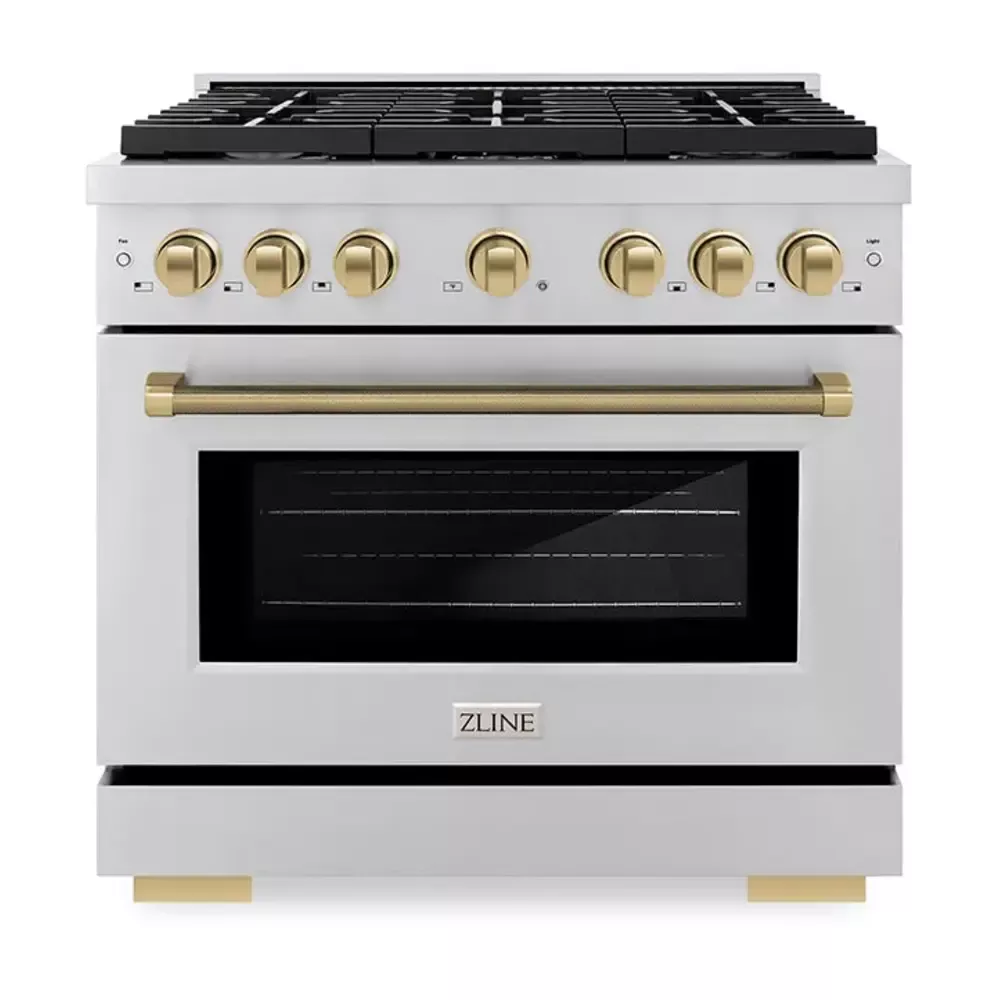 zline-sgrz36kcb-paramount-36-stainless-steel-gas-range ZLINE SGRZ36KCB Paramount 36" Stainless Steel Gas Range