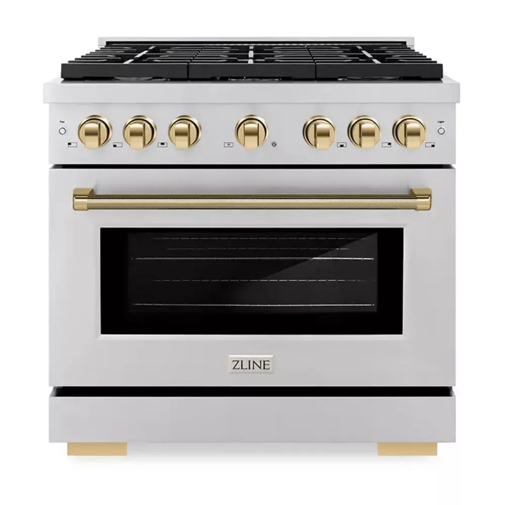 zline-sgrz36kg-paramount-36-stainless-steel-gas-range ZLINE SGRZ36KG Paramount 36" Stainless Steel Gas Range