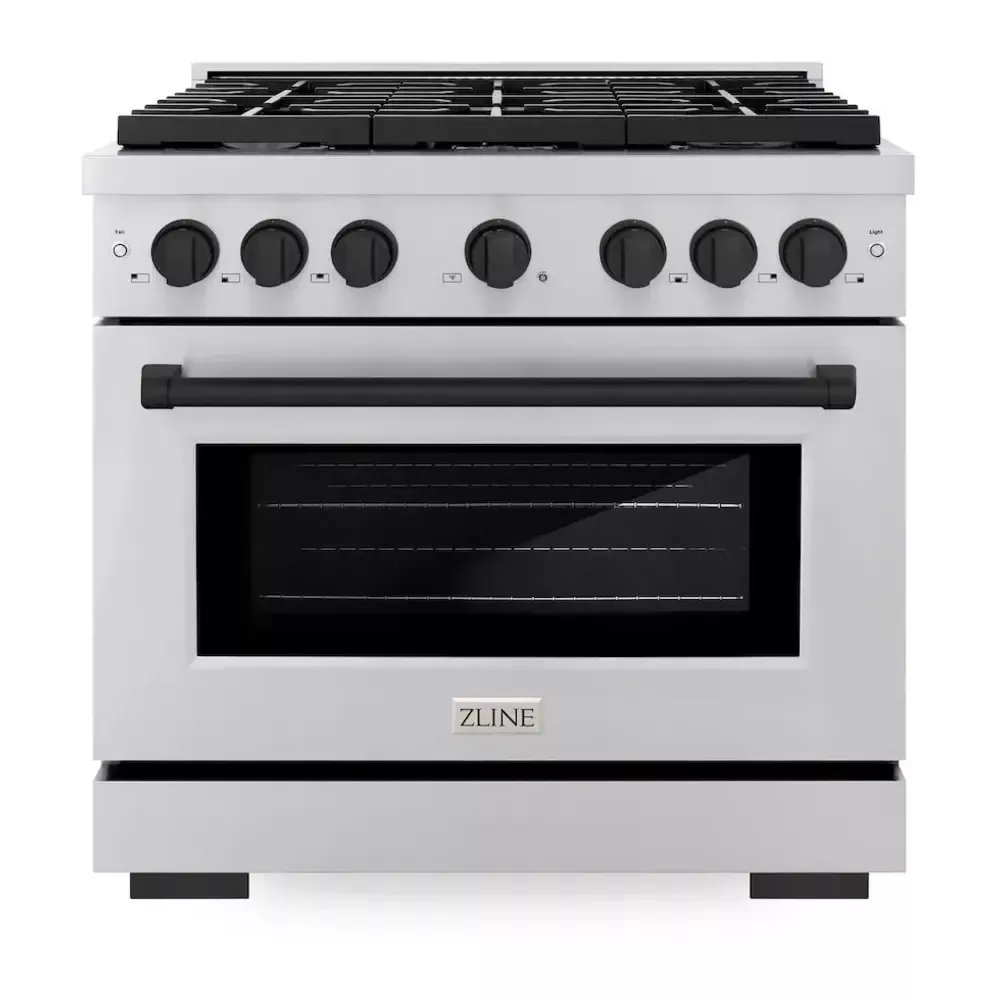 zline-sgrz36mb-paramount-36-stainless-steel-gas-range ZLINE SGRZ36MB Paramount 36" Stainless Steel Gas Range