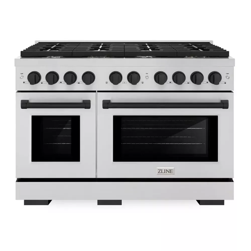 zline-sgrz48mb-paramount-48-stainless-steel-gas-range ZLINE SGRZ48MB Paramount 48" Stainless Steel Gas Range