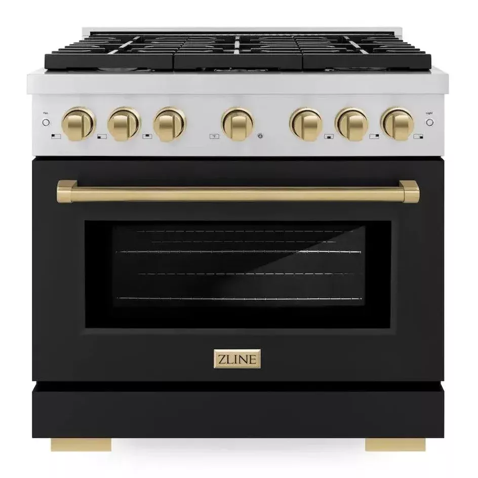zline-sgrzblm36cb-paramount-36-black-gas-range ZLINE SGRZBLM36CB Paramount 36" Black Gas Range