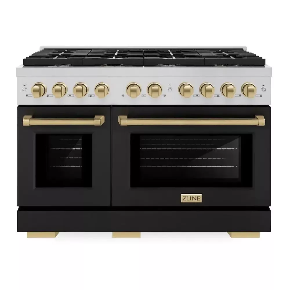 zline-sgrzblm48cb-paramount-48-black-gas-range ZLINE SGRZBLM48CB Paramount 48" Black Gas Range