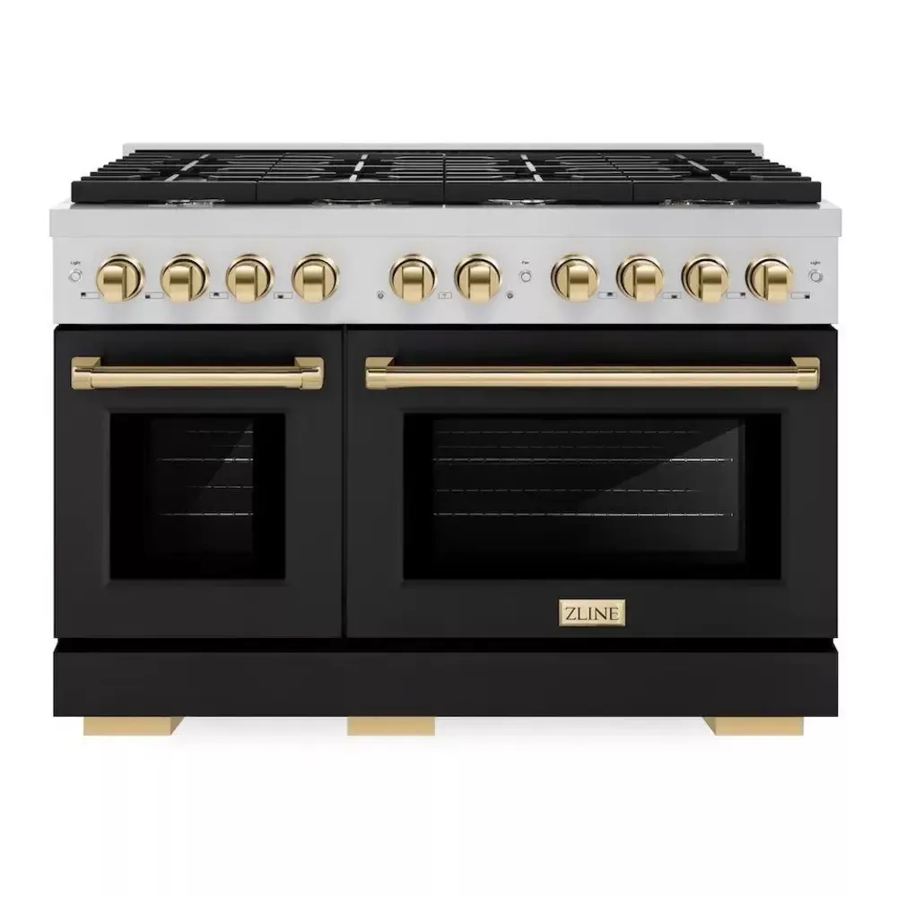 zline-sgrzblm48g-paramount-48-black-gas-range ZLINE SGRZBLM48G Paramount 48" Black Gas Range