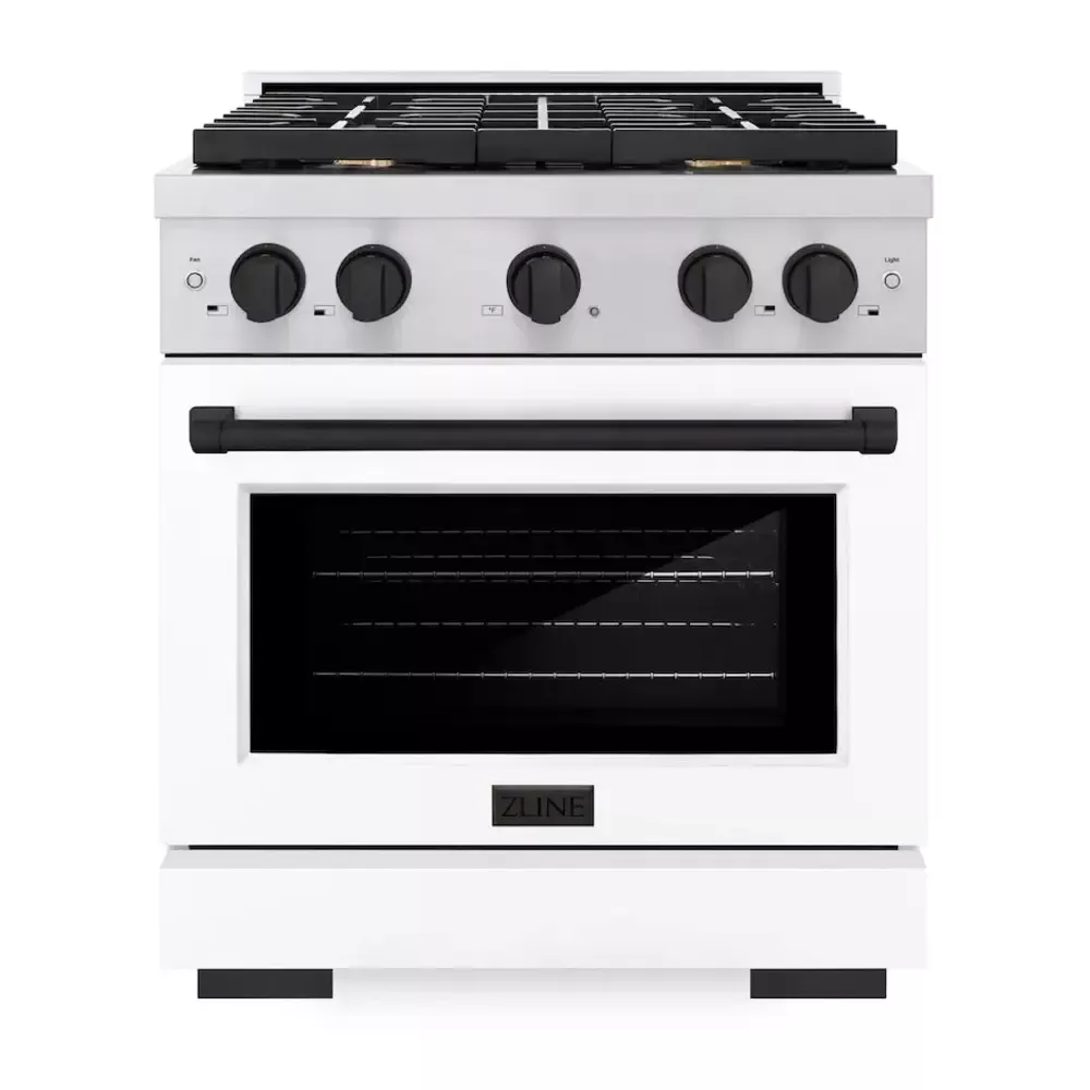 zline-sgrzwm30mb-paramount-30-white-gas-range ZLINE SGRZWM30MB Paramount 30" White Gas Range