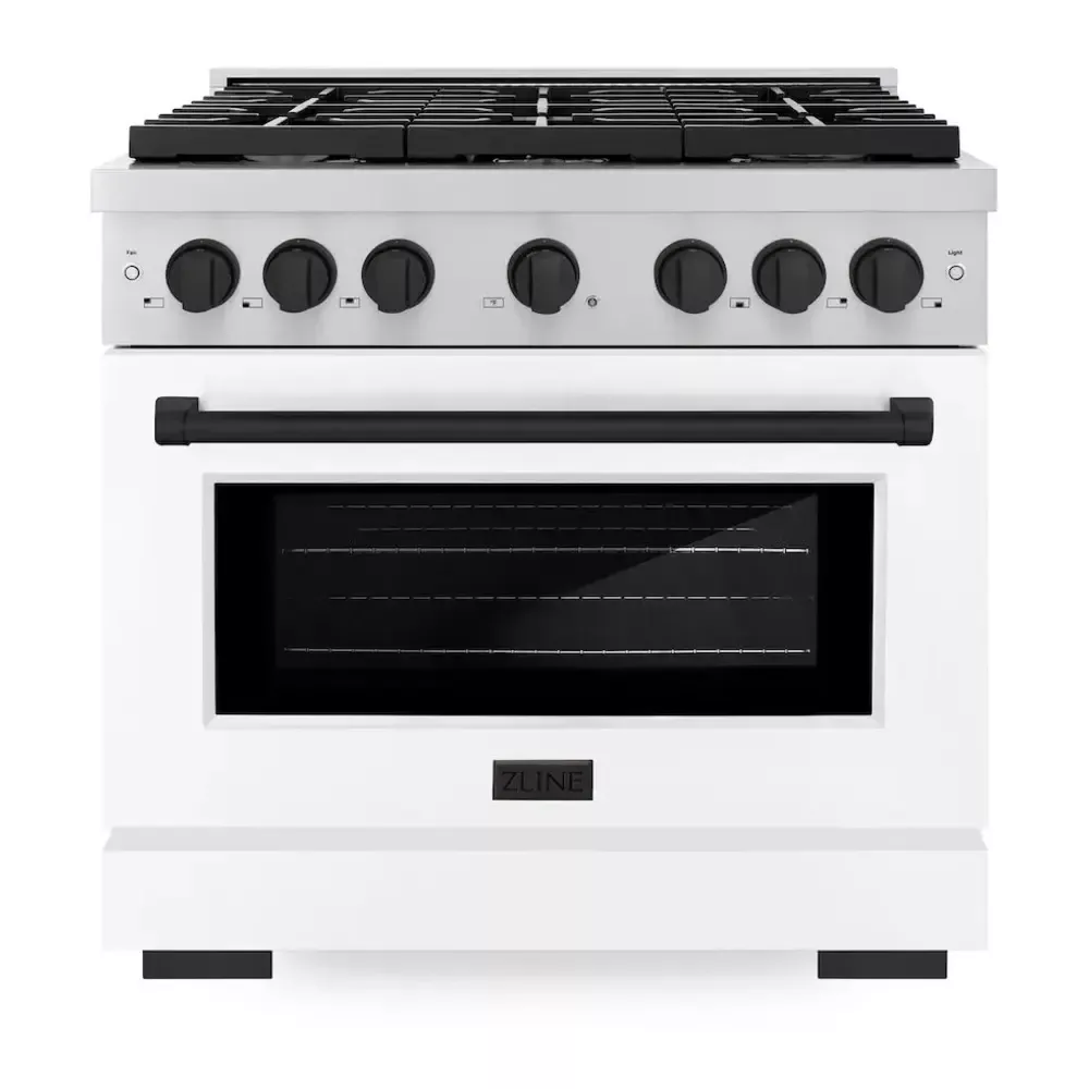 zline-sgrzwm36mb-paramount-36-white-gas-range ZLINE SGRZWM36MB Paramount 36" White Gas Range