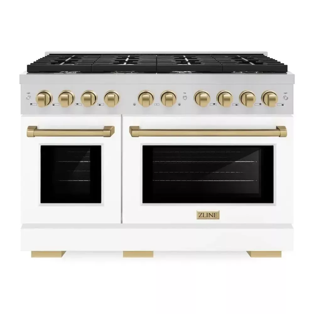 zline-sgrzwm48cb-paramount-48-white-gas-range ZLINE SGRZWM48CB Paramount 48" White Gas Range