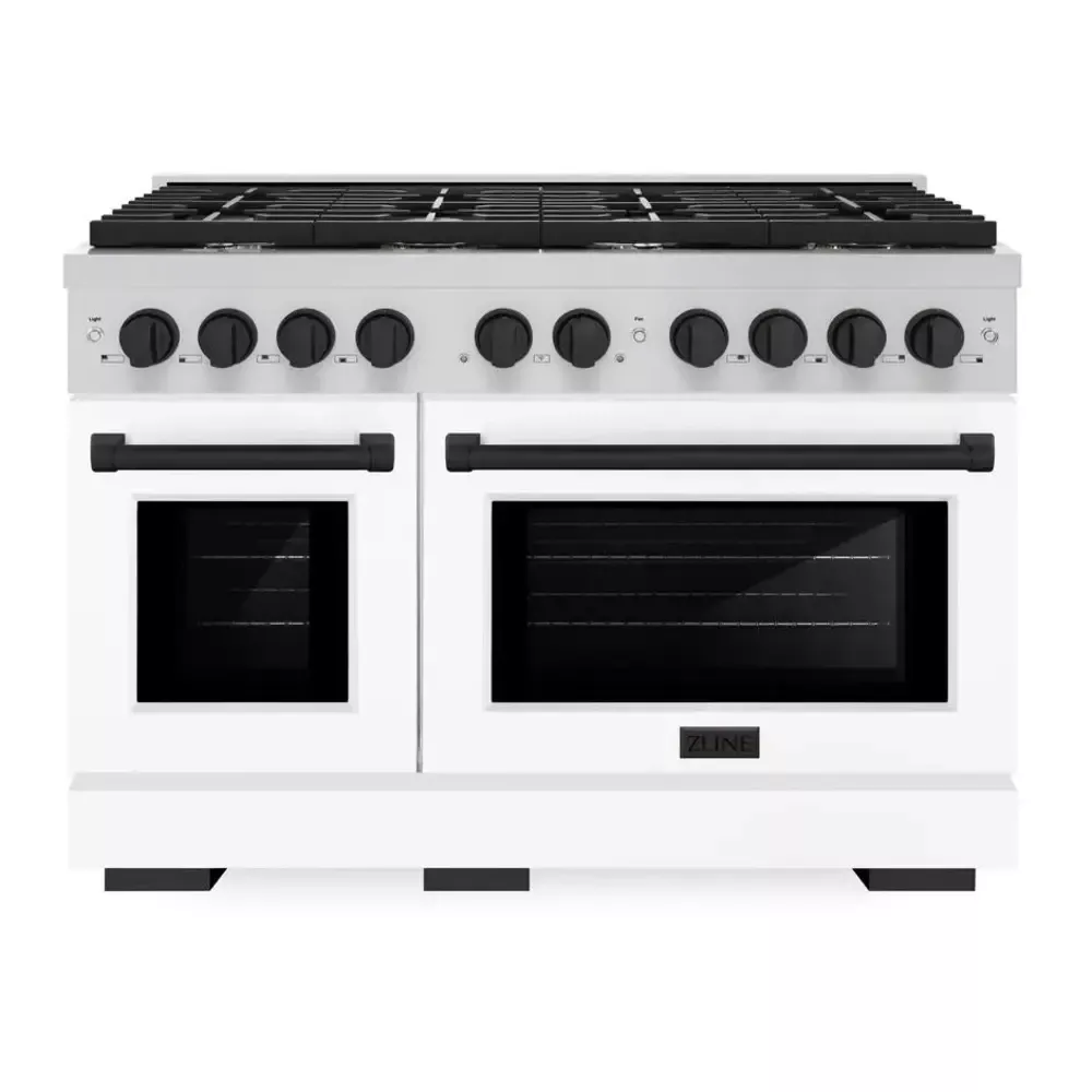 zline-sgrzwm48mb-paramount-48-white-gas-range ZLINE SGRZWM48MB Paramount 48" White Gas Range