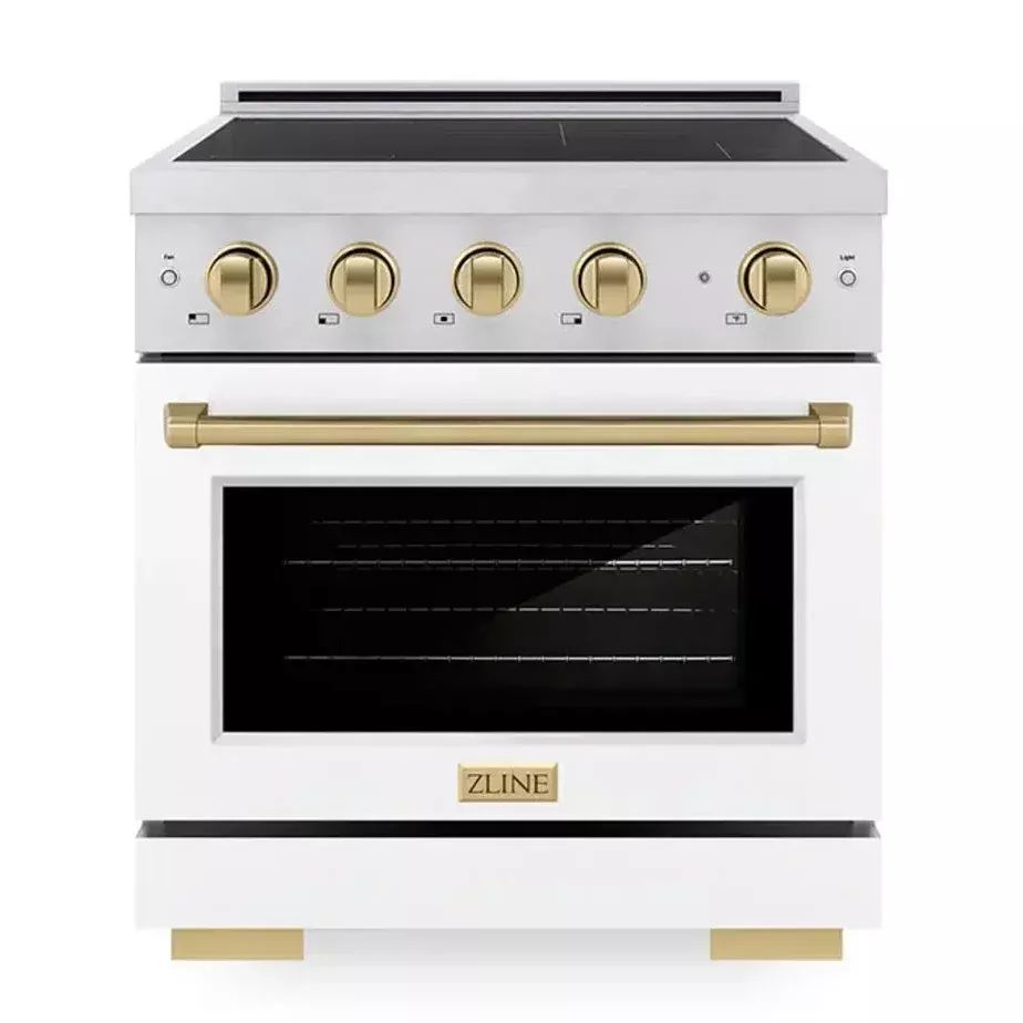 zline-sinrszwm30cb-paramount-30-white-induction-range ZLINE SINRSZWM30CB Paramount 30" White Induction Range