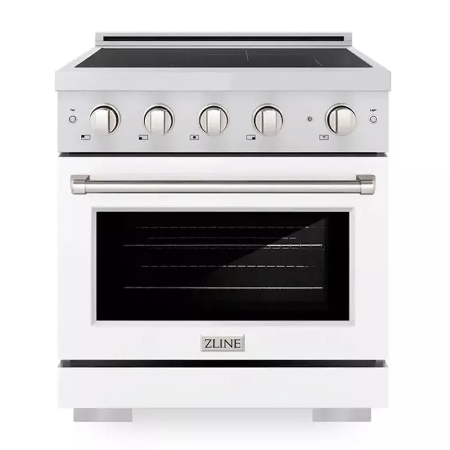 zline-sinrwm30-paramount-30-white-induction-range ZLINE SINRWM30 Paramount 30" White Induction Range