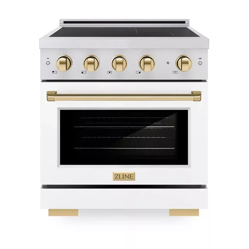 zline-sinrzwm30g-paramount-30-white-induction-range ZLINE SINRZWM30G Paramount 30" White Induction Range