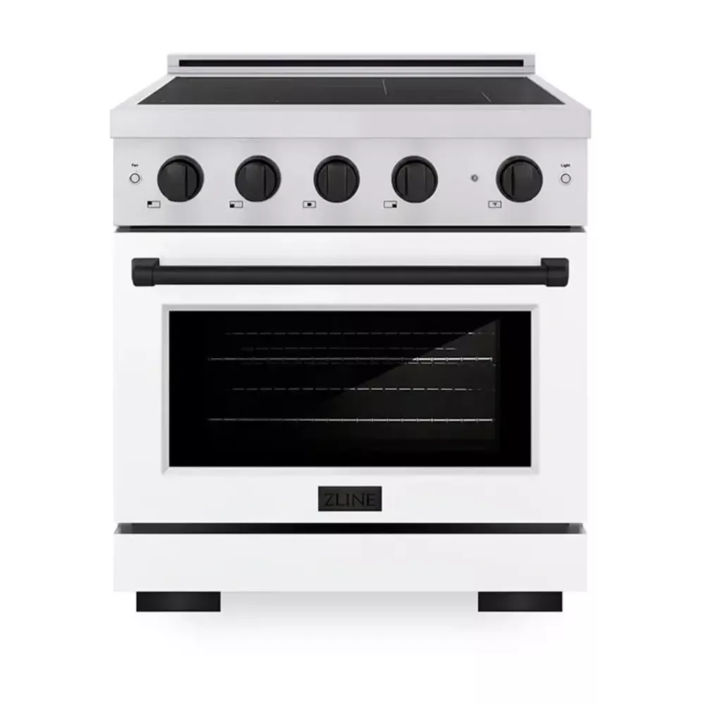 zline-sinrzwm30mb-paramount-30-white-induction-range ZLINE SINRZWM30MB Paramount 30" White Induction Range