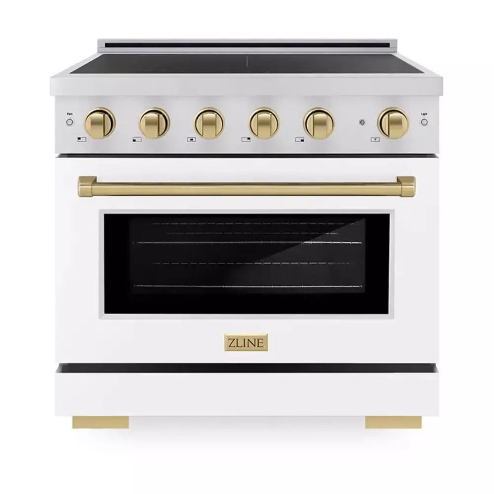 zline-sinrzwm36cb-paramount-36-white-induction-range ZLINE SINRZWM36CB Paramount 36" White Induction Range