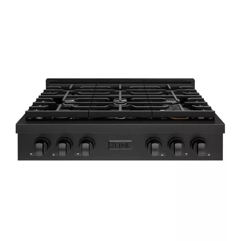zline-srtb36-paramount-36-black-stainless-steel-gas-cooktop ZLINE SRTB36 Paramount 36" Black Stainless Steel Gas Cooktop