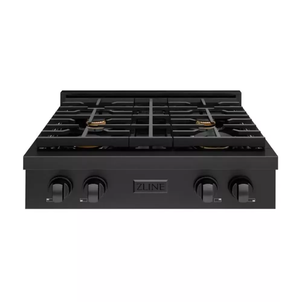 zline-srtbbr30-paramount-30-black-stainless-steel-gas-cooktop ZLINE SRTBBR30 Paramount 30" Black Stainless Steel Gas Cooktop