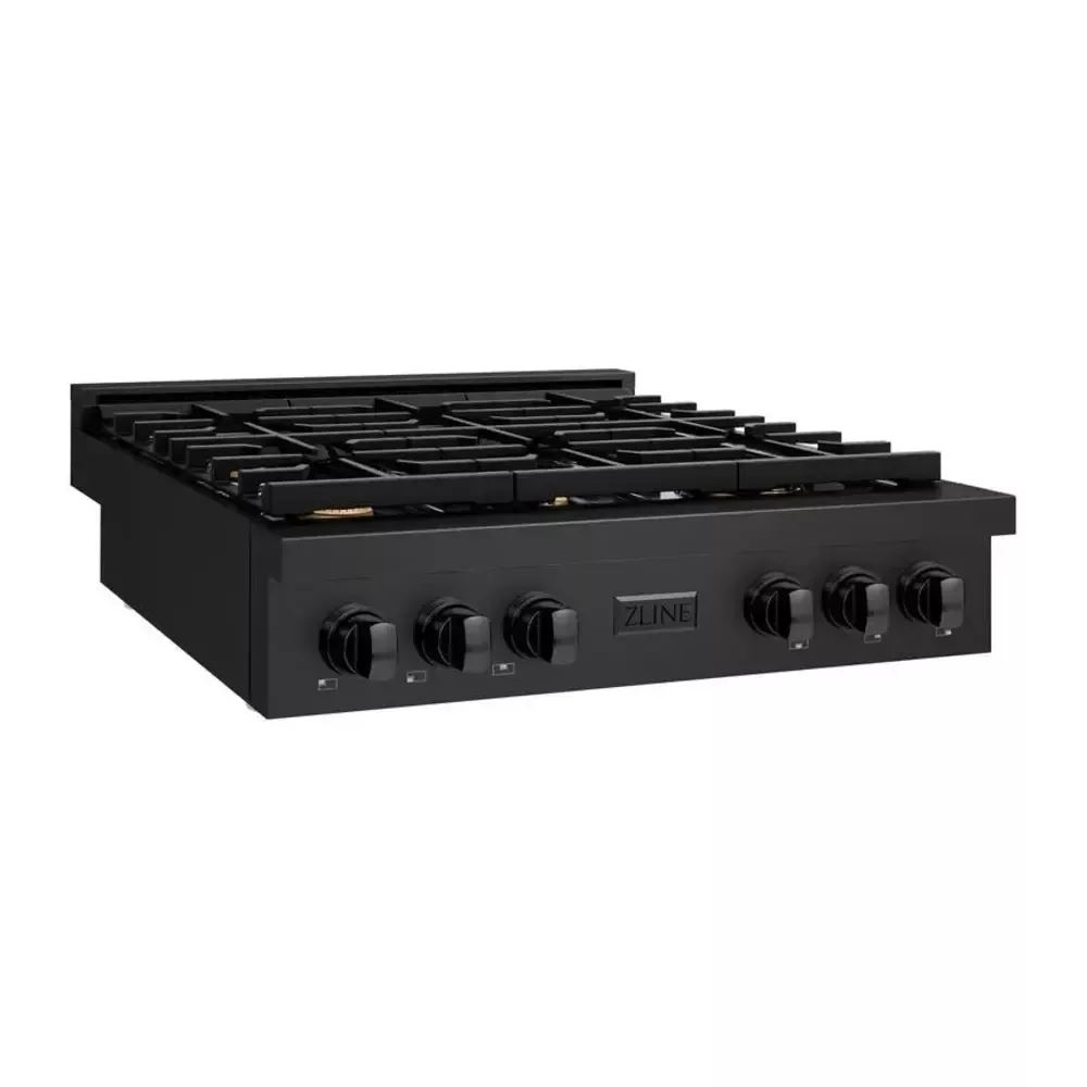 zline-srtbbr36-paramount-36-black-stainless-steel-gas-cooktop ZLINE SRTBBR36 Paramount 36" Black Stainless Steel Gas Cooktop