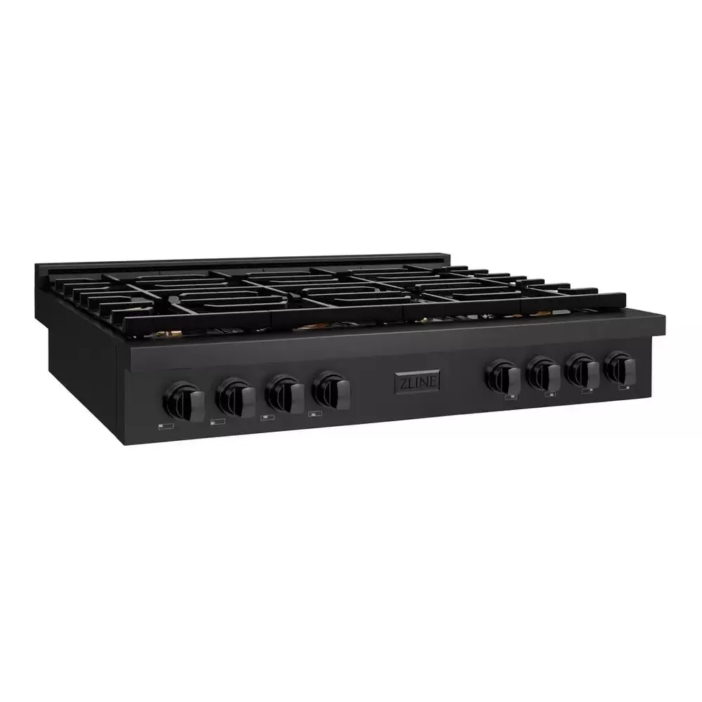 zline-srtbbr48-paramount-48-black-stainless-steel-gas-cooktop ZLINE SRTBBR48 Paramount 48" Black Stainless Steel Gas Cooktop