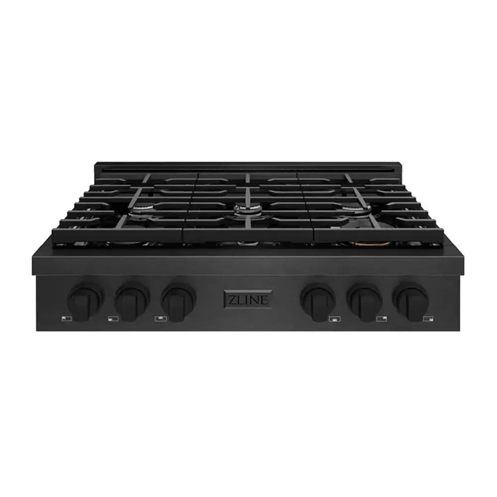 zline-srtbs36-paramount-36-black-stainless-steel-gas-cooktop ZLINE SRTBS36 Paramount 36" Black Stainless Steel Gas Cooktop